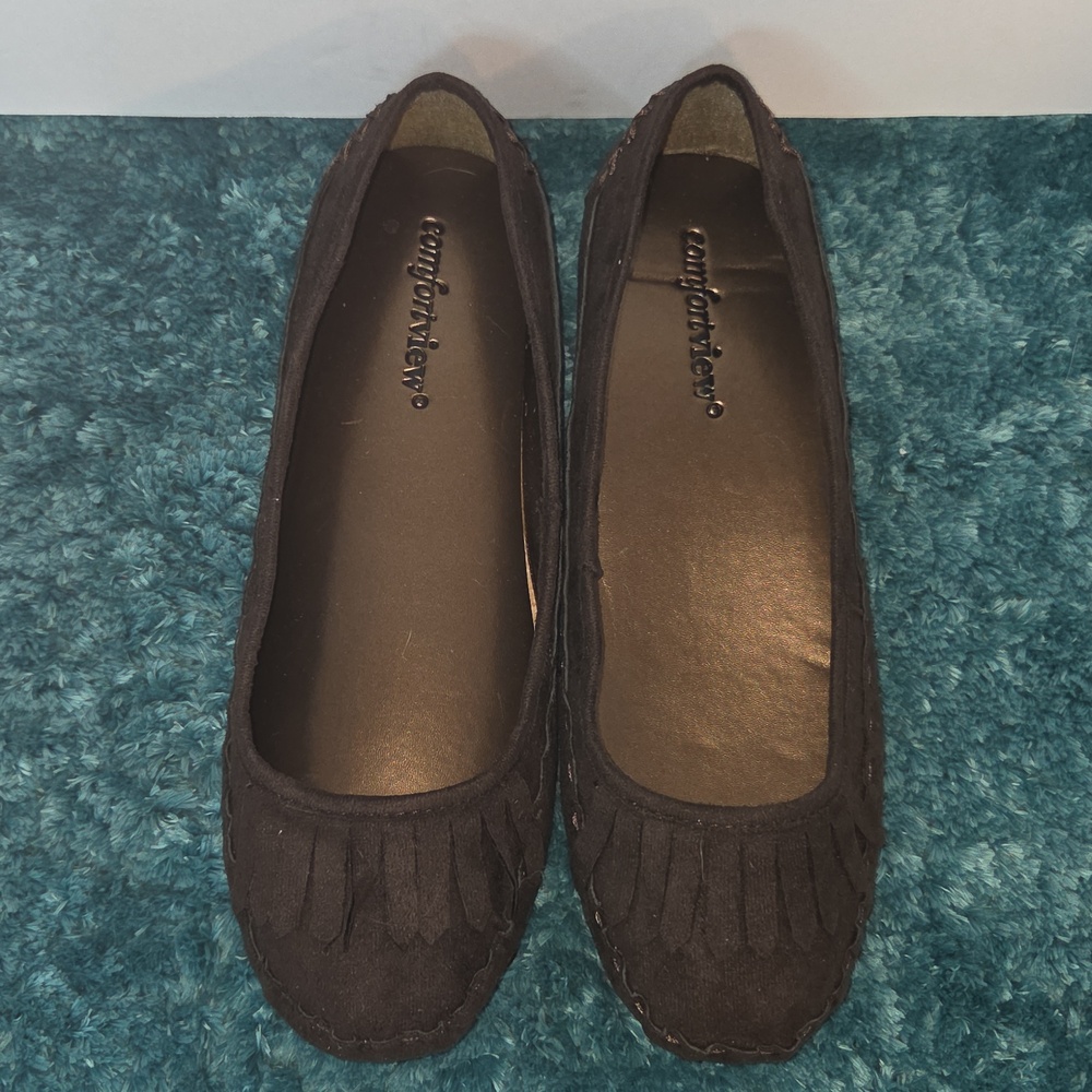 Comfortview Women's Suede Moccasin Flats Size 11
